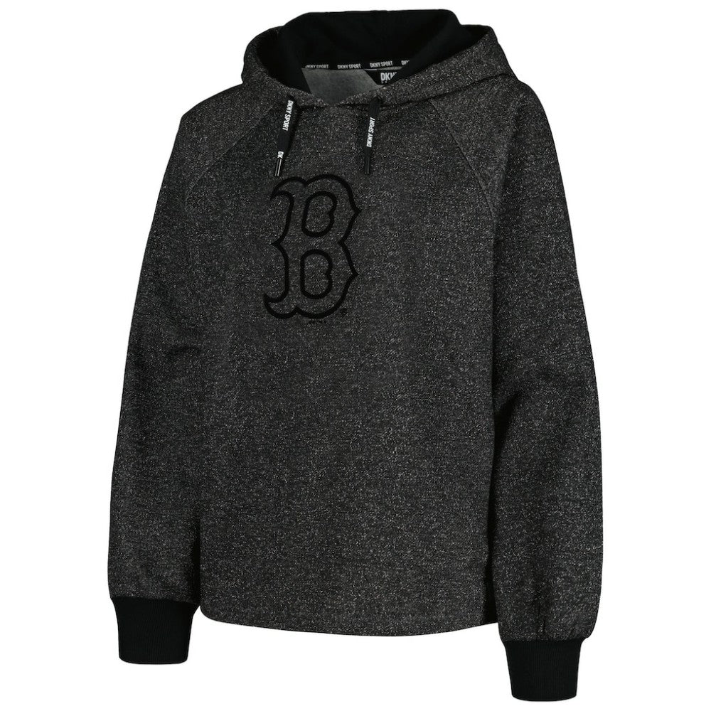 Boston Red Sox DKNY Sport Women's Debbie Dolman Raglan Pullover Hoodie Black