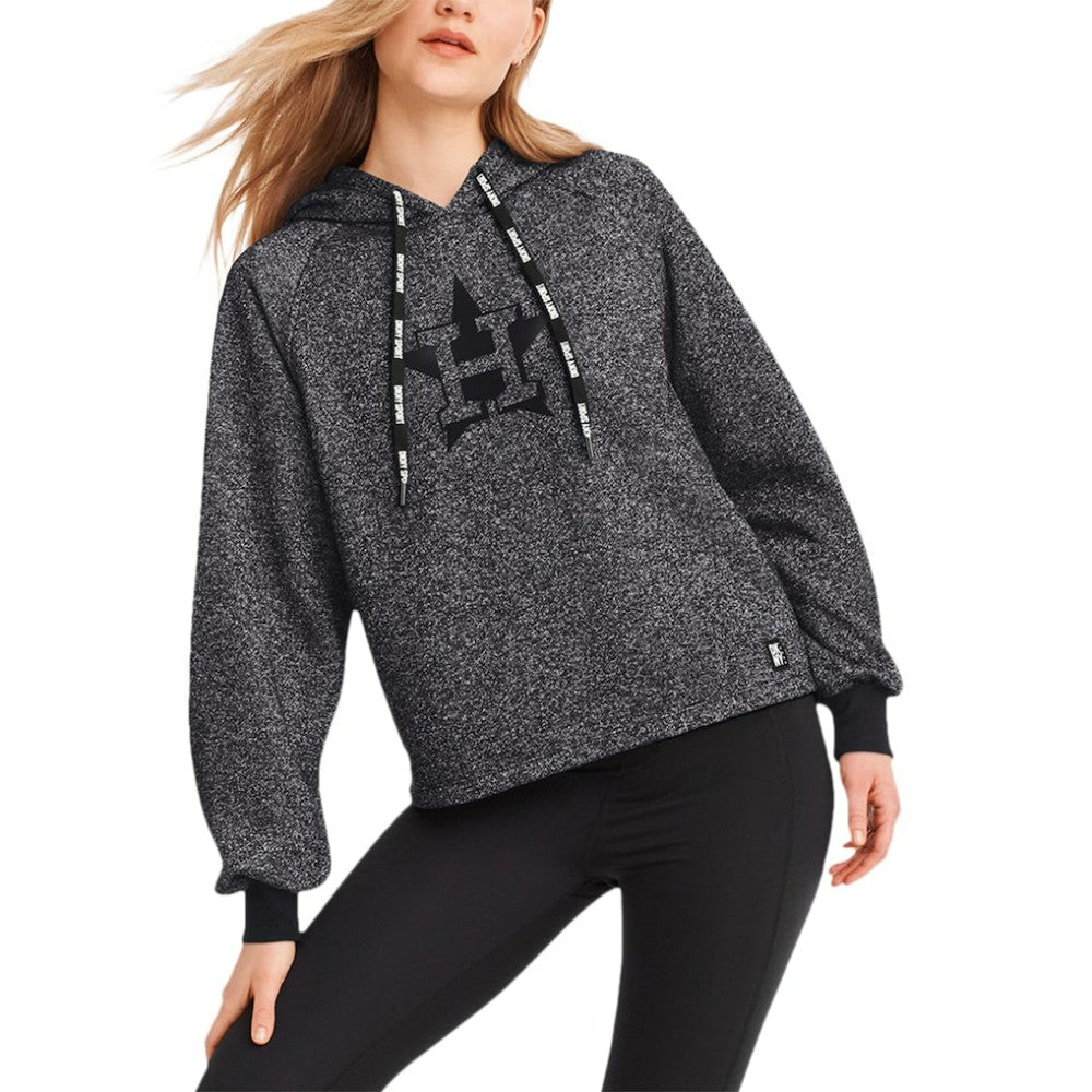 Houston Astros DKNY Sport Women's Debbie Dolman Raglan Pullover Hoodie Black