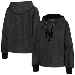 New York Mets DKNY Sport Women's Debbie Dolman Raglan Pullover Hoodie Black
