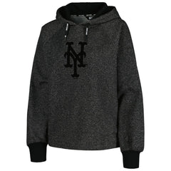 New York Mets DKNY Sport Women's Debbie Dolman Raglan Pullover Hoodie Black