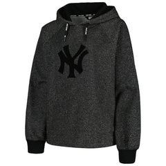 New York Yankees DKNY Sport Women's Debbie Dolman Raglan Pullover Hoodie Black