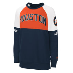 Houston Astros Starter Women's Baseline Raglan Pullover Sweatshirt Navy/Orange