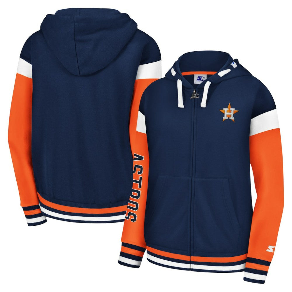Houston Astros Starter Women's Homestretch Full-Zip Hoodie Navy