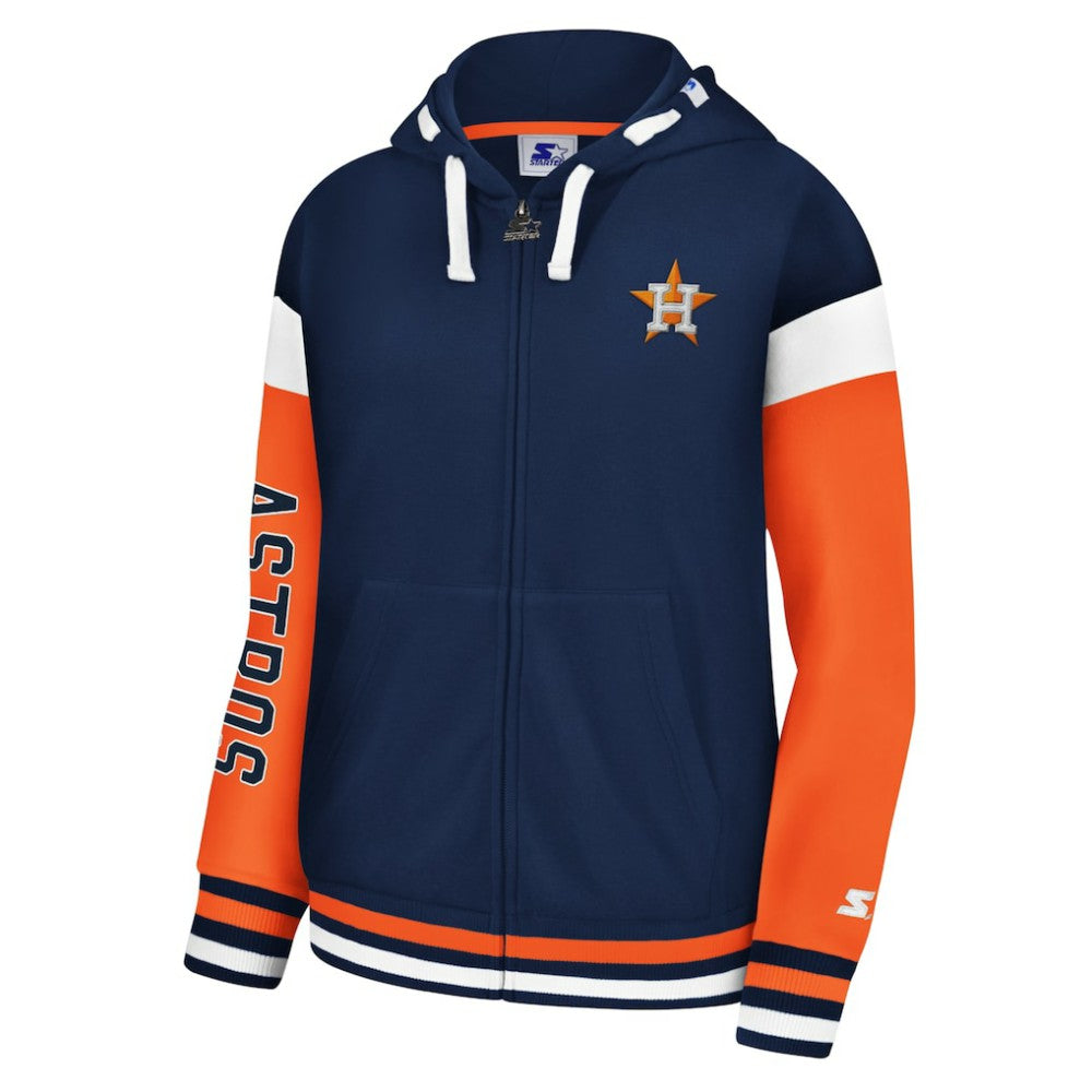 Houston Astros Starter Women's Homestretch Full-Zip Hoodie Navy