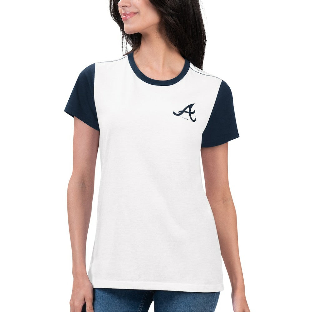 Atlanta Braves G-III 4Her by Carl Banks Women's Illustration Ringer T-Shirt White