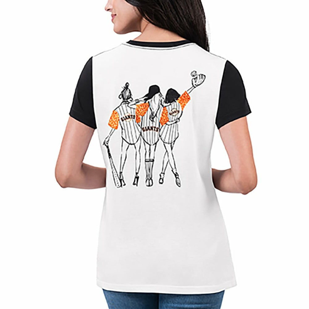 San Francisco Giants G-III 4Her by Carl Banks Women's Illustration Ringer T-Shirt White