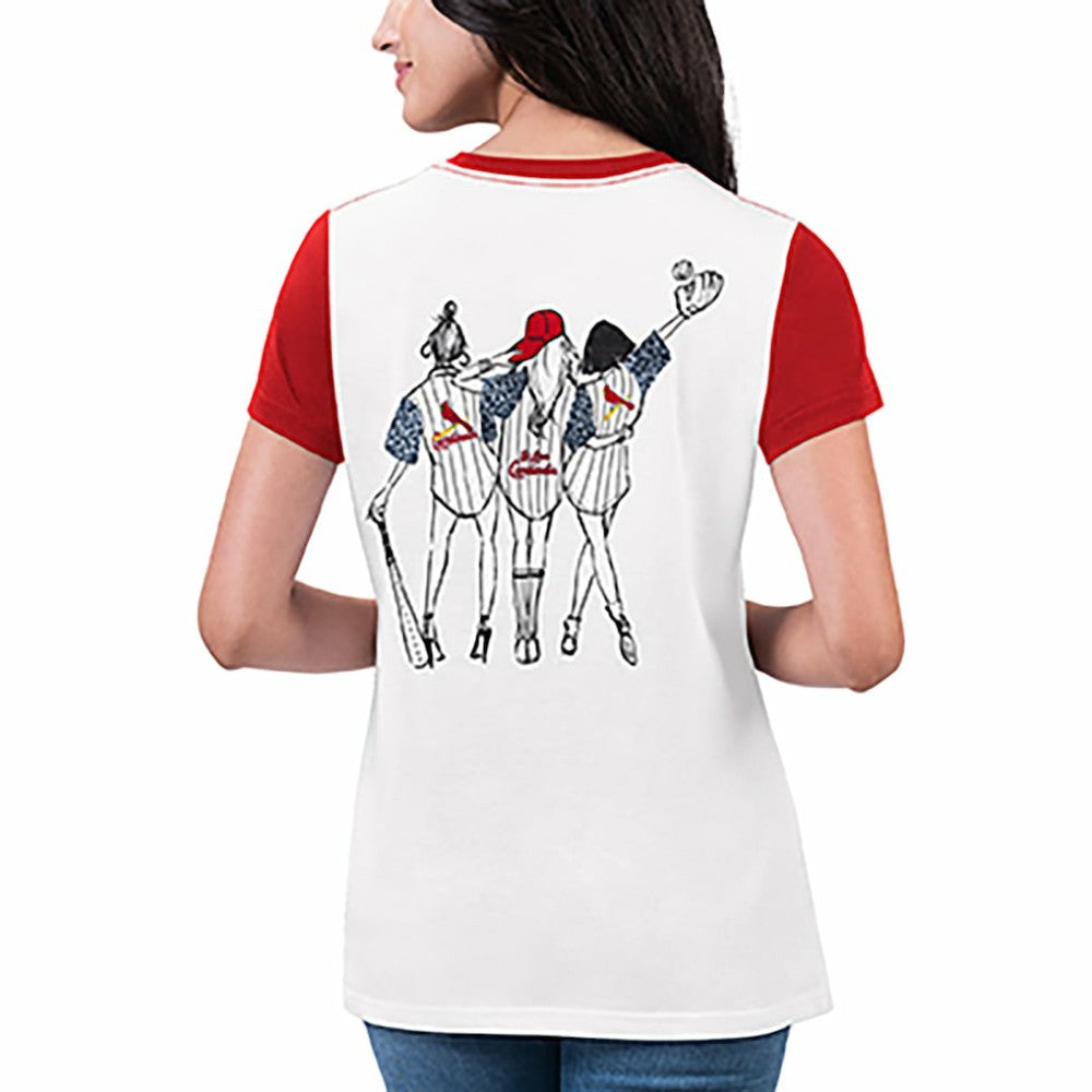 St. Louis Cardinals G-III 4Her by Carl Banks Women's Illustration Ringer T-Shirt White