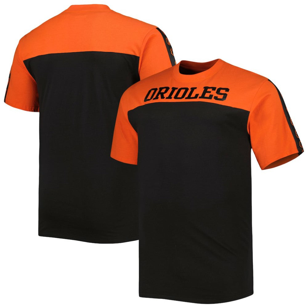 Baltimore Orioles Big & Tall Yoke Knit T-Shirt - Orange/Black