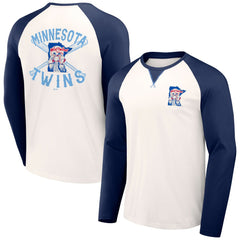 Minnesota Twins Darius Rucker Collection Team Color Raglan T-Shirt White/Navy