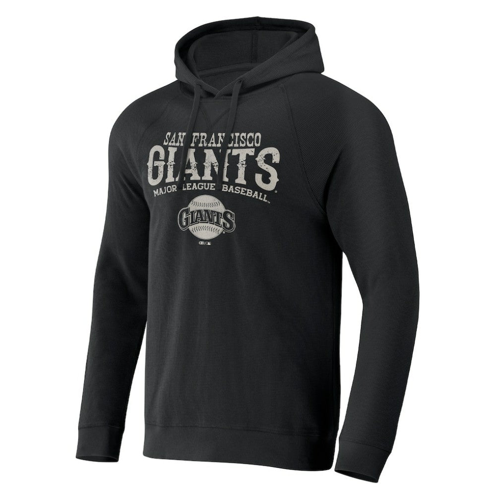 San Francisco Giants Darius Rucker Collection Waffle-Knit Raglan Pullover Hoodie Black