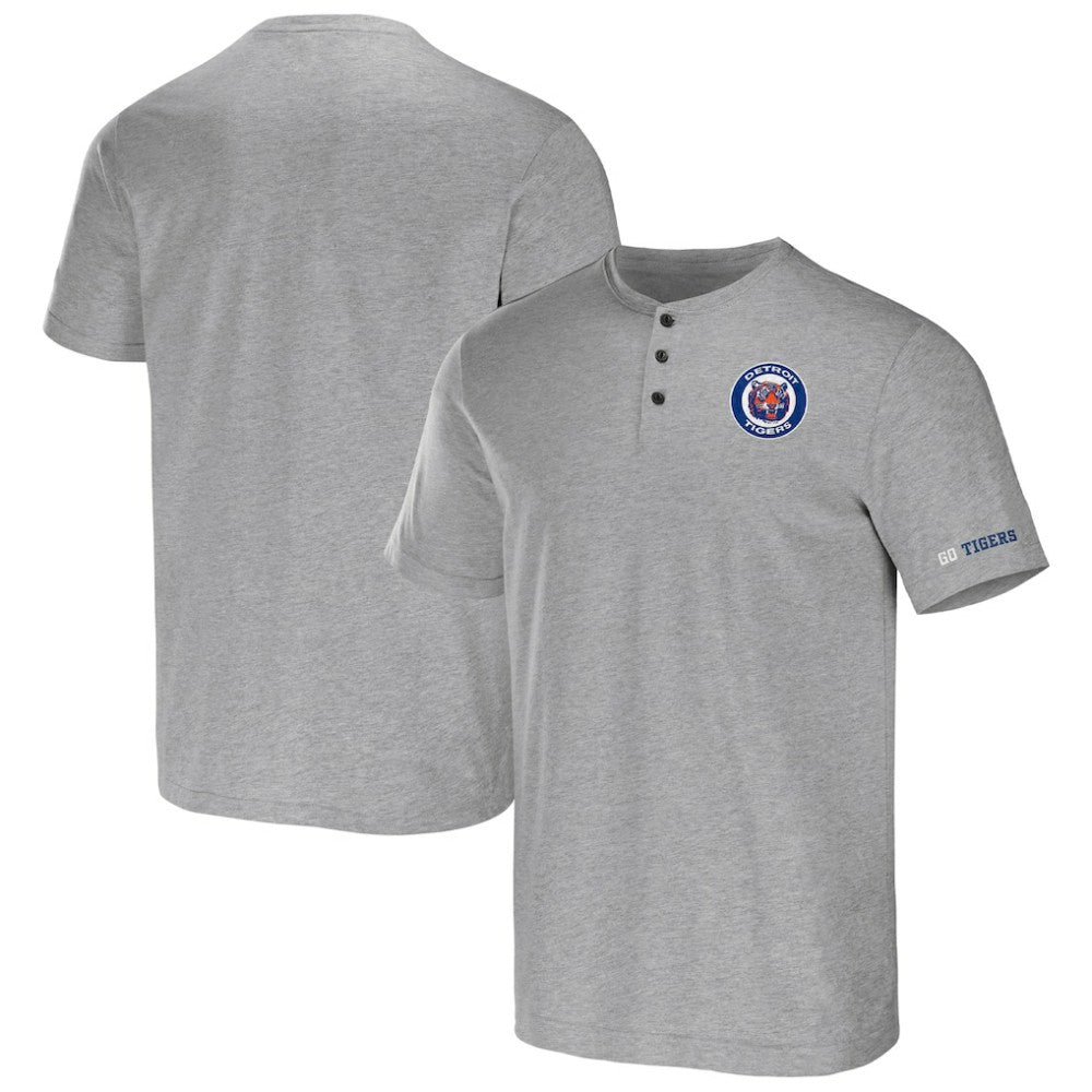 Detroit Tigers Darius Rucker Collection Henley T-Shirt Heather Gray