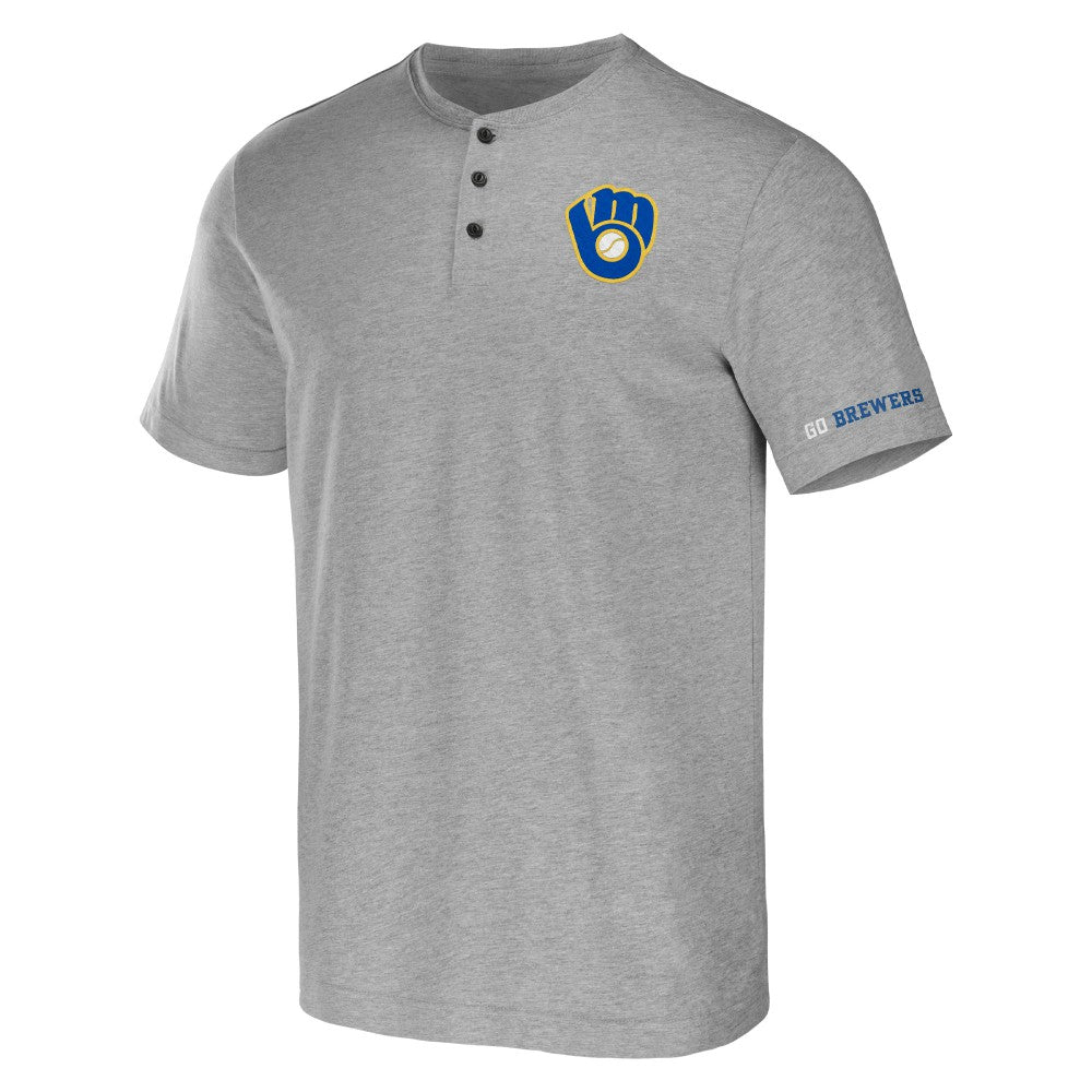 Milwaukee Brewers Darius Rucker Collection Henley T-Shirt Heather Gray