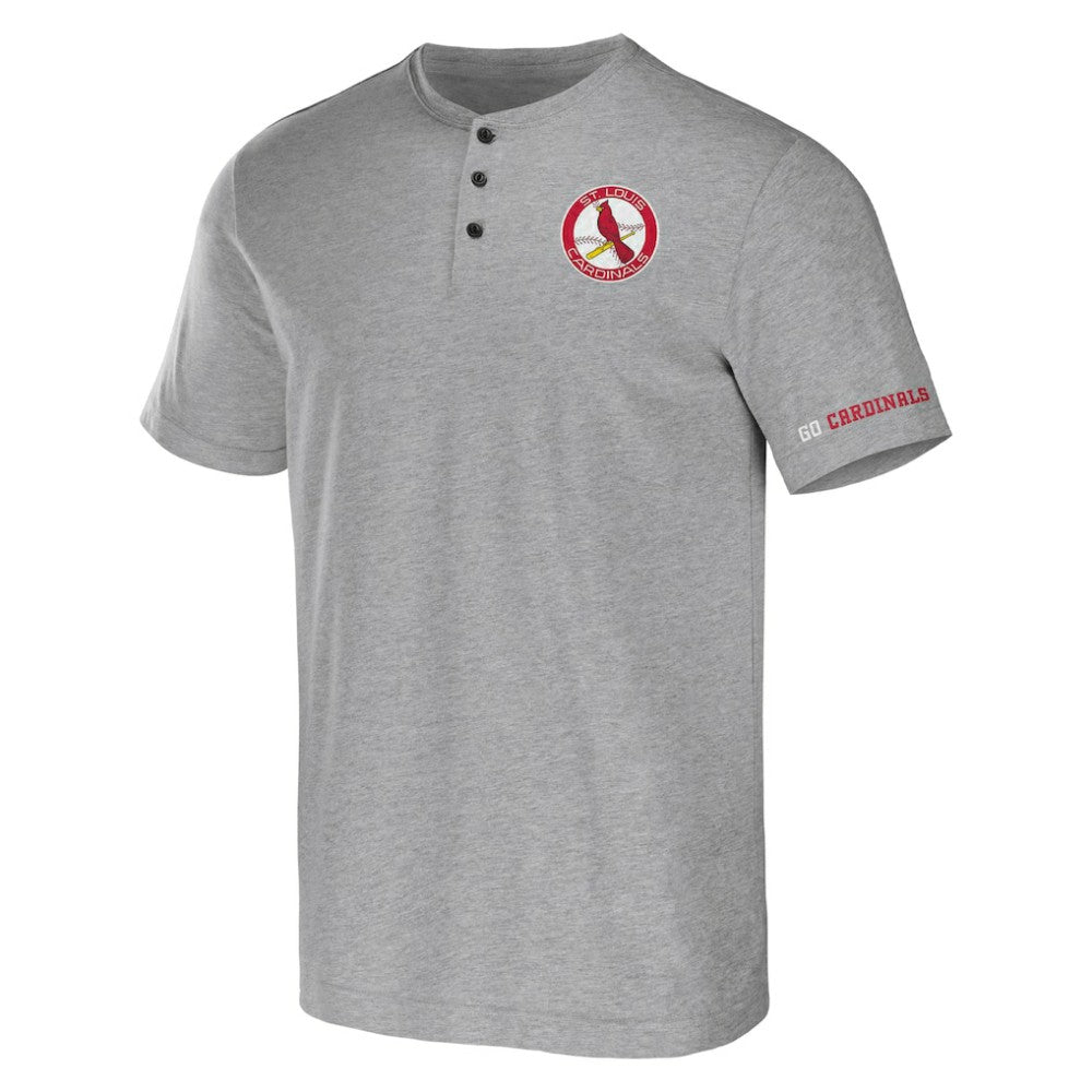 St. Louis Cardinals Darius Rucker Collection Henley T-Shirt Heather Gray