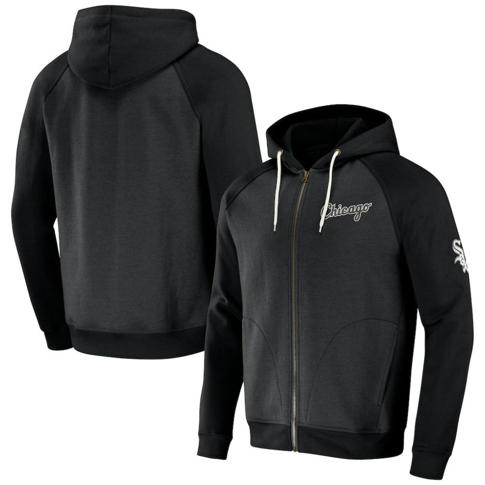 Chicago White Sox Darius Rucker Collection Raglan Full-Zip Hoodie Black