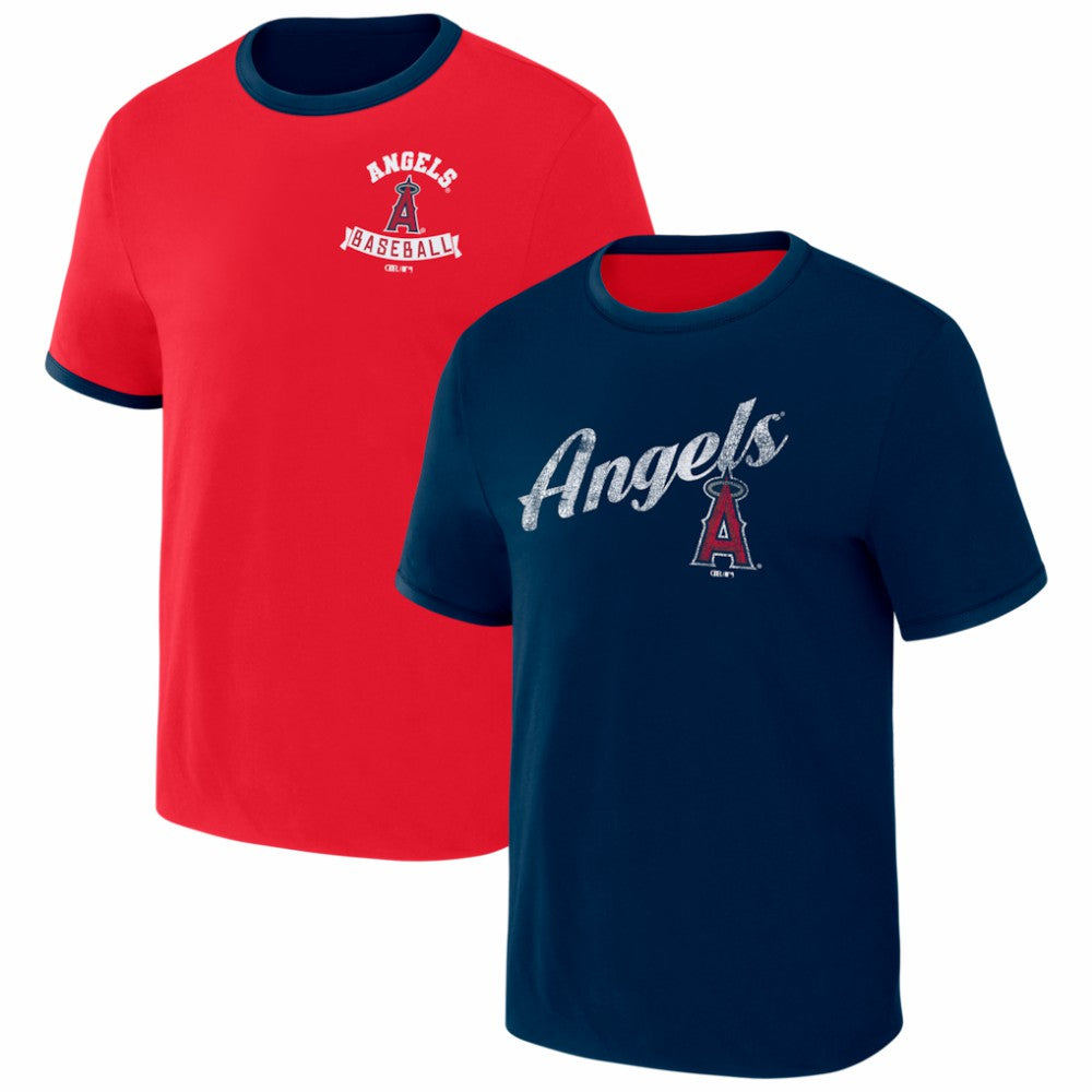 Los Angeles Angels Darius Rucker Collection Two-Way Ringer Reversible T-Shirt Red/Navy