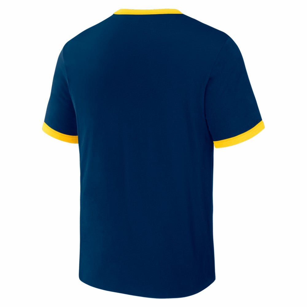 Milwaukee Brewers Darius Rucker Collection Two-Way Ringer Reversible T-Shirt Navy/Gold