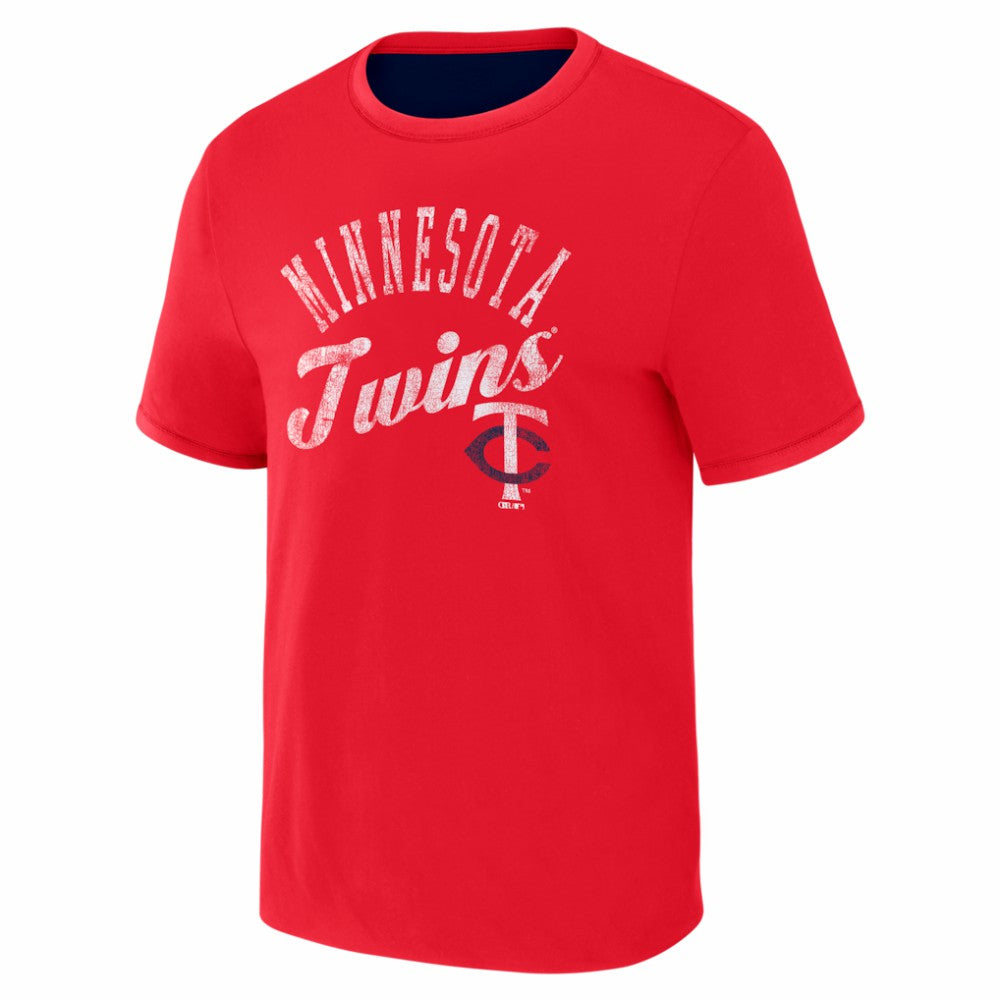 Minnesota Twins Darius Rucker Collection Two-Way Ringer Reversible T-Shirt Navy/Red