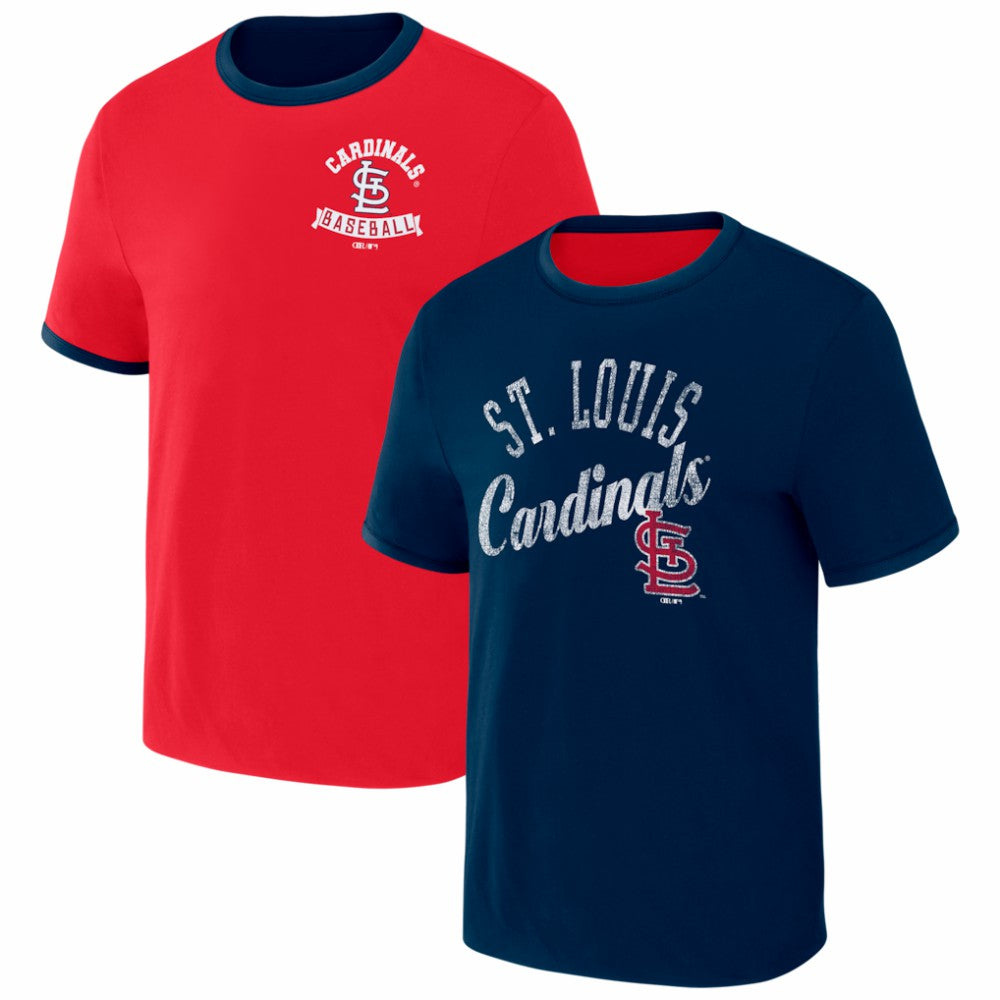 St. Louis Cardinals Darius Rucker Collection Two-Way Ringer Reversible T-Shirt Red/Navy