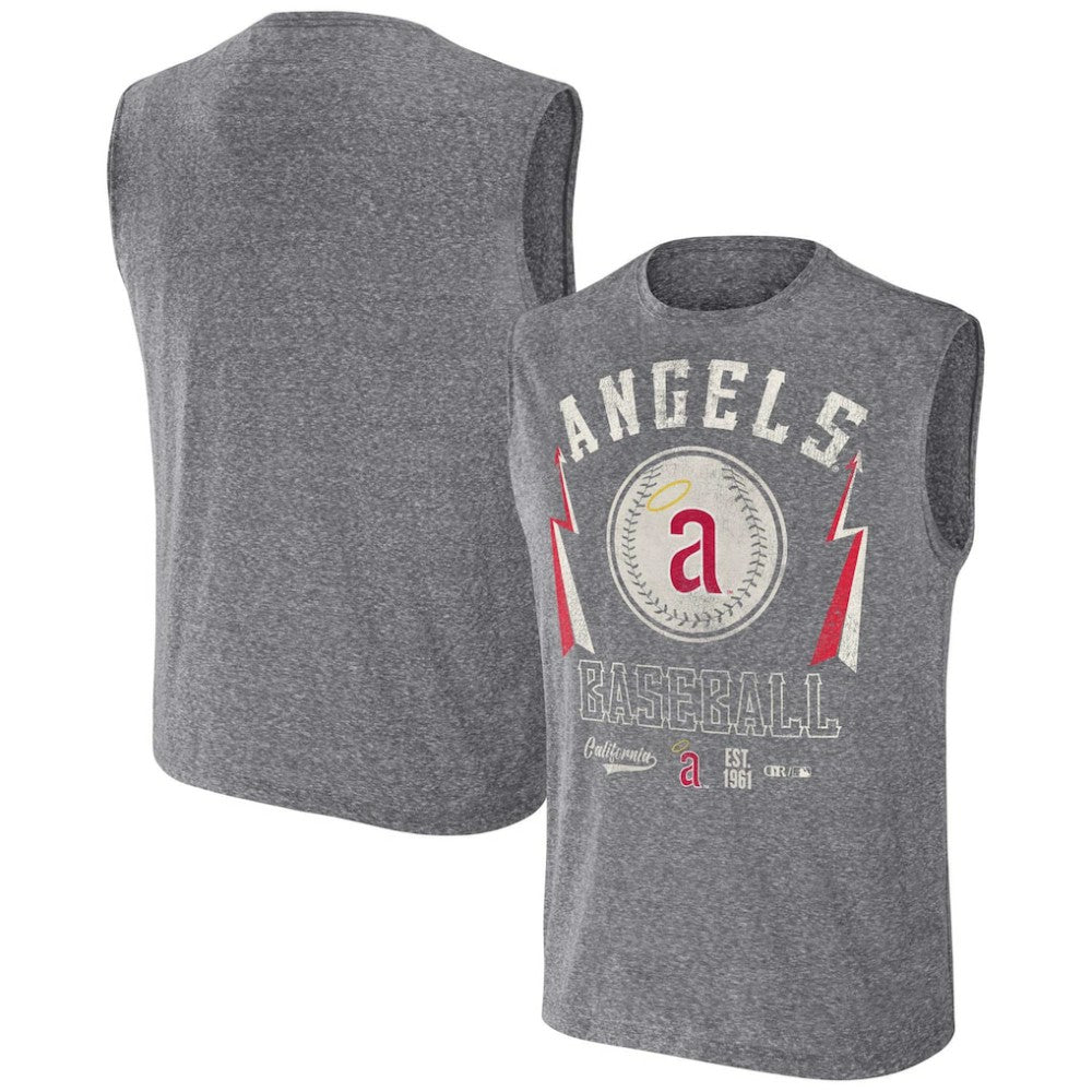 Los Angeles Angels Darius Rucker Collection Relaxed-Fit Muscle Tank Top Charcoal