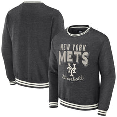 New York Mets Darius Rucker Collection Vintage Pullover Sweatshirt Heather Charcoal