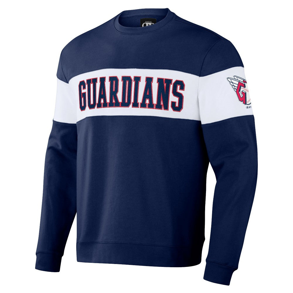 Cleveland Guardians Darius Rucker Collection Stripe Pullover Sweatshirt Navy