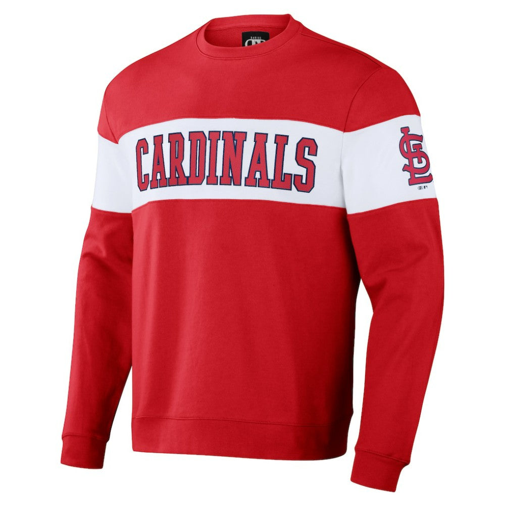 St. Louis Cardinals Darius Rucker Collection Stripe Pullover Sweatshirt Red