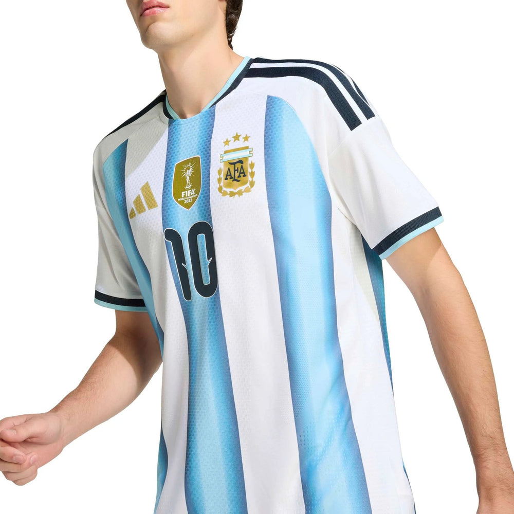 2026 Argentina Men's Authentic Home Messi #10 Soccer Jersey White / Icey Blue / Light Blue - Adidas