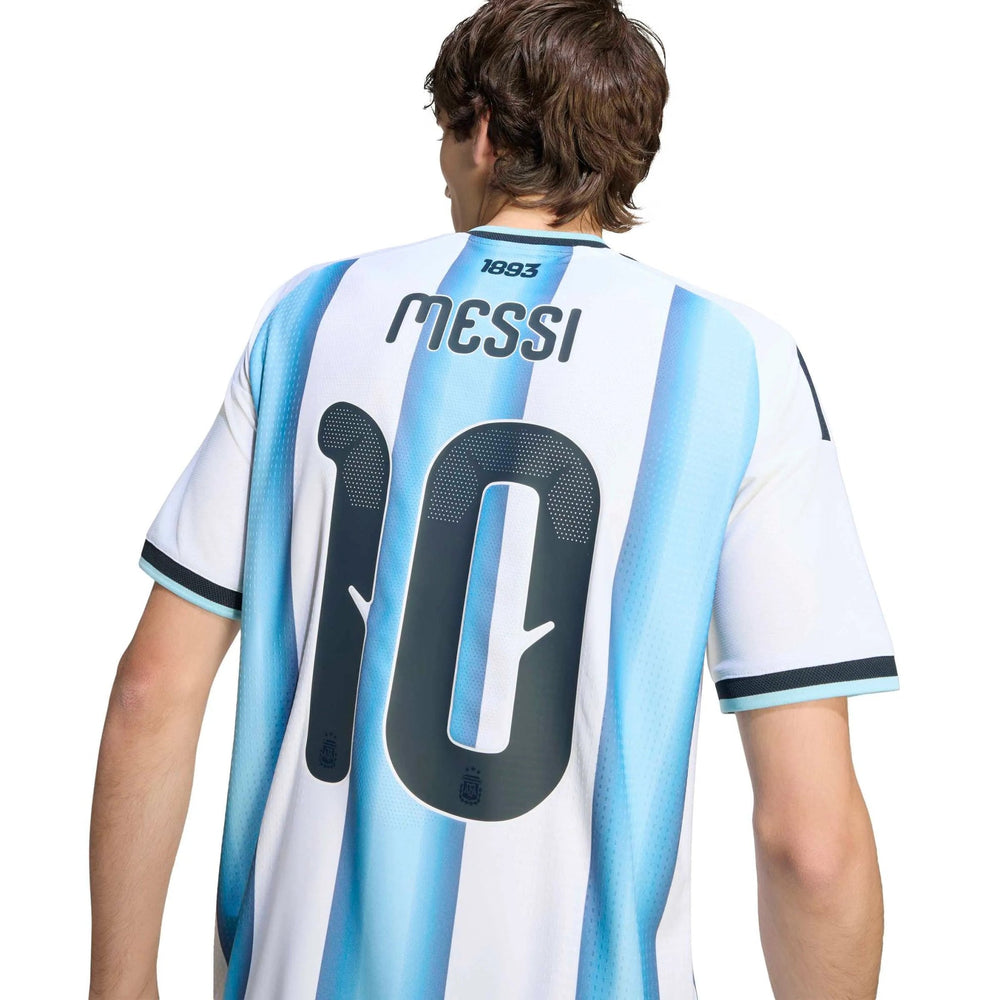2026 Argentina Men's Authentic Home Messi #10 Soccer Jersey White / Icey Blue / Light Blue - Adidas