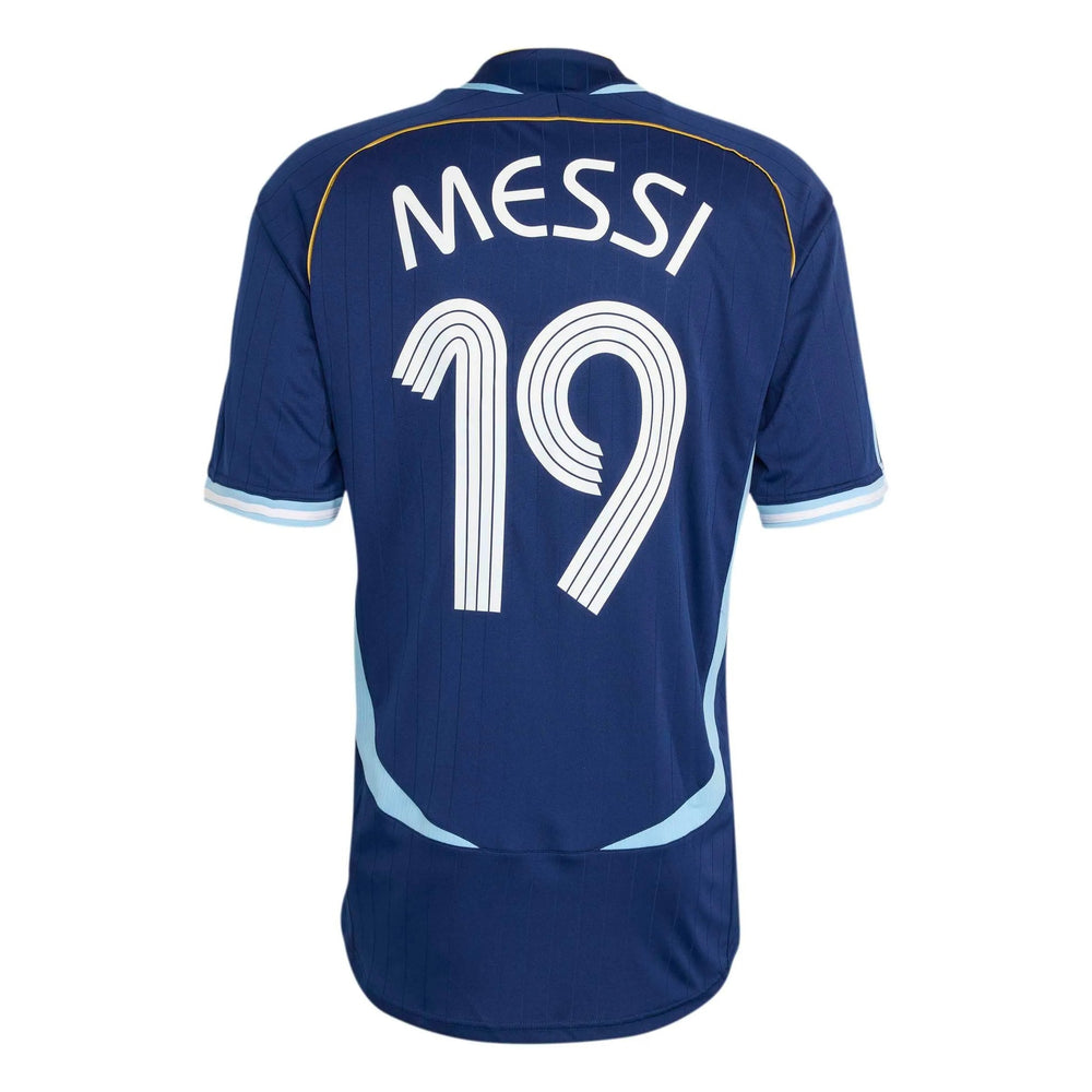 2006 Argentina Men's Retro Stadium Away Messi #19 Soccer Jersey Dark Blue - Adidas