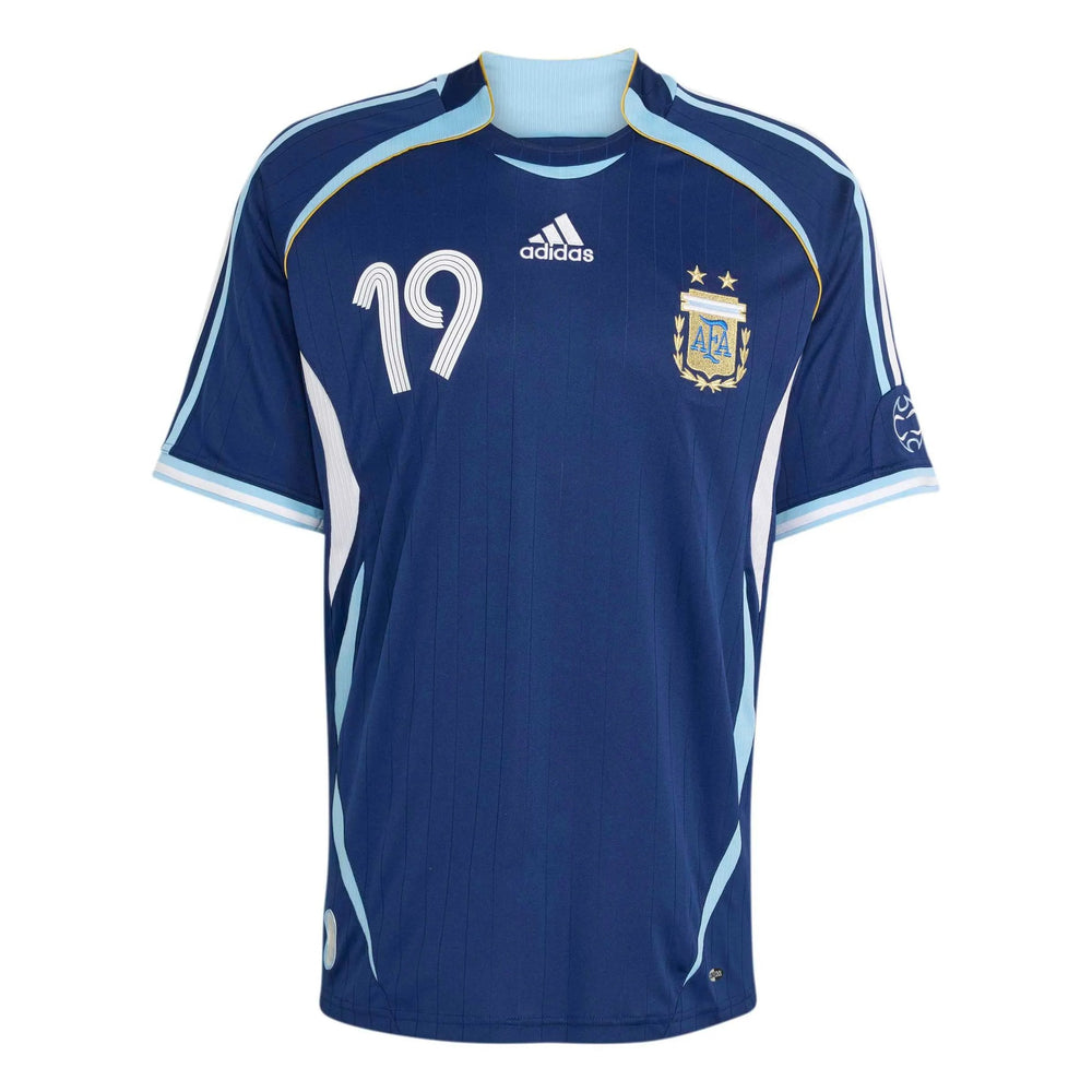 2006 Argentina Men's Retro Stadium Away Messi #19 Soccer Jersey Dark Blue - Adidas