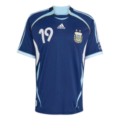 2006 Argentina Men's Retro Stadium Away Messi #19 Soccer Jersey Dark Blue - Adidas
