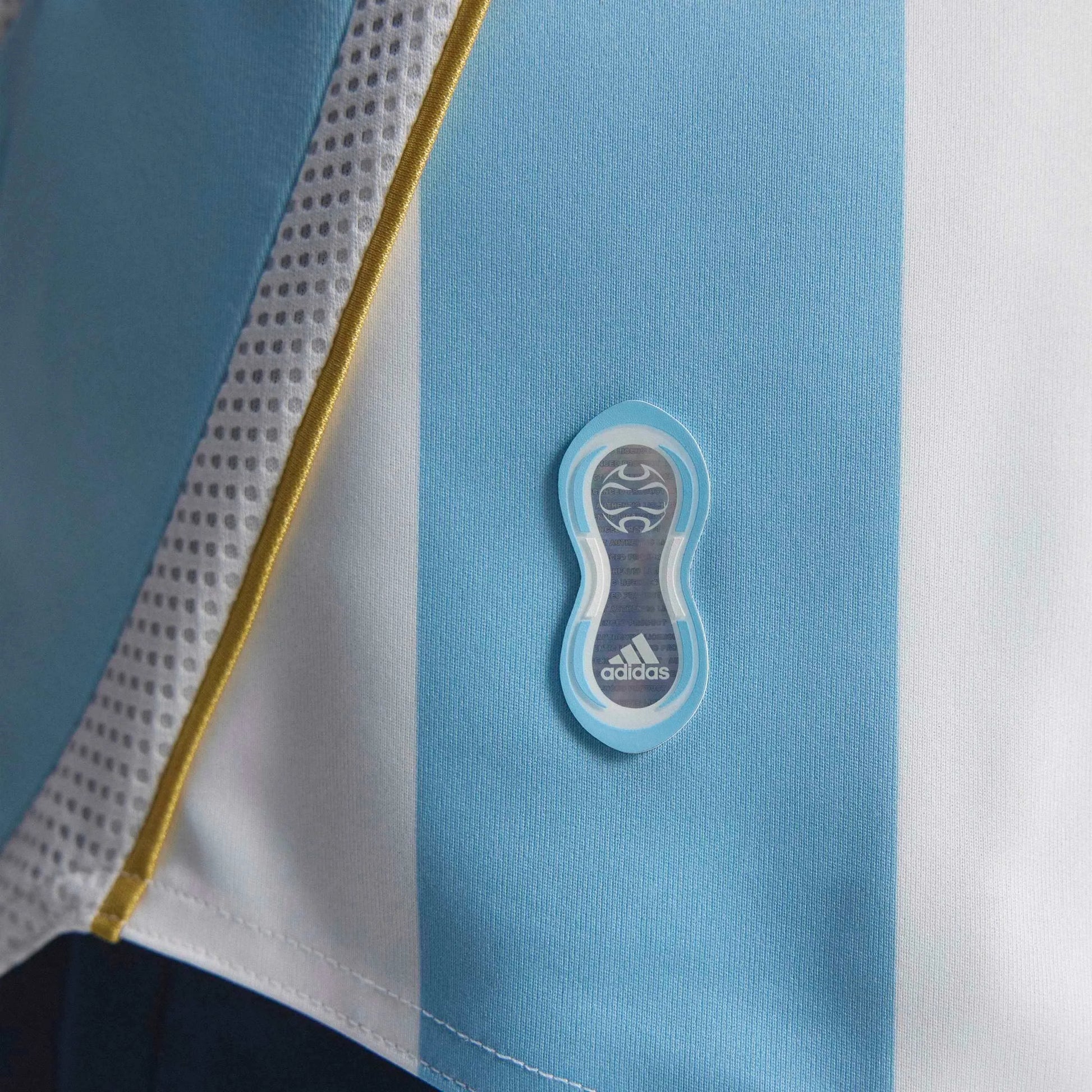 2006 Argentina Men's Retro Stadium Home Messi #19 Soccer Jersey White / Clear Blue - Adidas