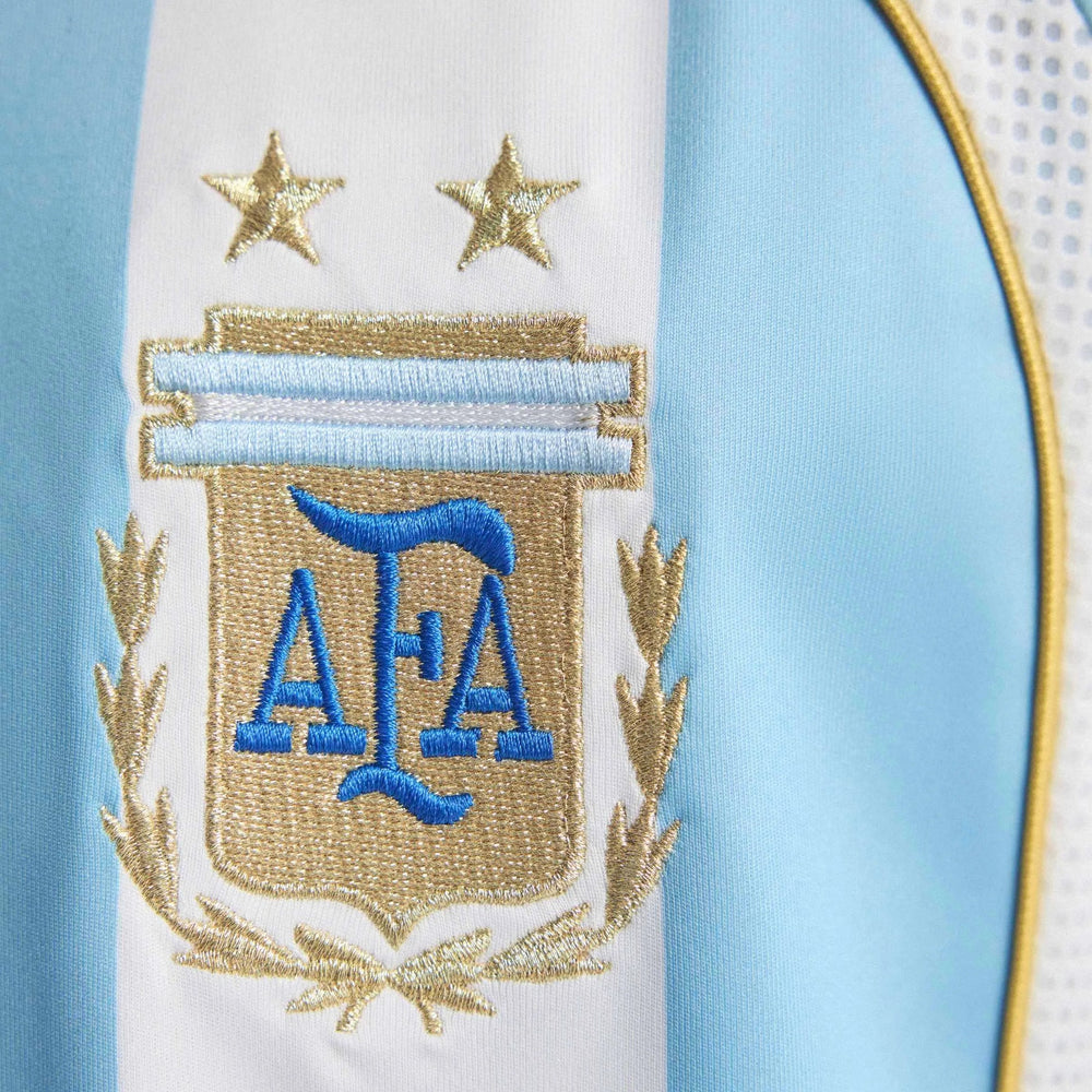2006 Argentina Men's Retro Stadium Home Messi #19 Soccer Jersey White / Clear Blue - Adidas